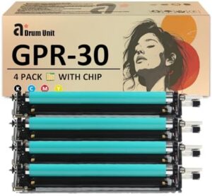 GPR30 Drum Units Replacement for Canon GPR30 GPR-30 2776B004AA 2777B004BA Imaging Drum Unit Compatible for Canon ImageRunner C5051 C5045 IR-Adv C5051 C5045 Printers, 4 Pack(KCMY)
