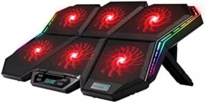Gaming Laptop 12-17 Inch Cooling Screen Laptop Pad Laptop Cooler Stand with Six Fans(E)