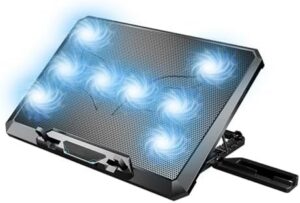 Gaming Laptop Cooling Pad with 8 Quiet Fans Adjustable Stand and USB Ports for Laptops Notebook Cooling Radiator