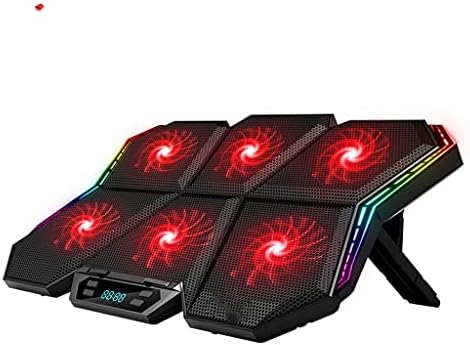 Gaming RGB Laptop Cooler 12-17 Inch Led Screen Laptop Cooling Pad Notebook Cooler Stand with Six Fan and 2 Port