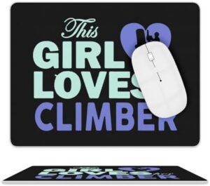 Girl Loves Climber Leather Mouse Pad for Desk Computer Gaming Mousepad Waterproof Mouse Mat for Laptop Office 8 X 10 Inch
