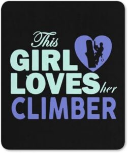 Girl Loves Climber Modern Square Mouses Pad Gaming Non-Slip Personalized Computer Mouses Mat for Office Laptop