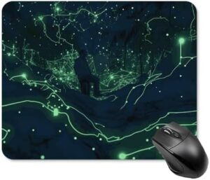 Glow in The Dark Mouse Pad Square Mousepad Cute Laptop Mouse Mat Large Gaming Mouses Pad Non-Slip Desk Mat Leather Keyboard Pads for Office Desk Accessories