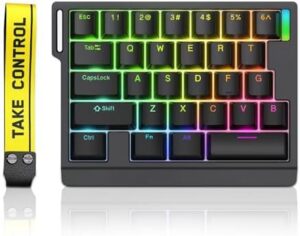 HE30 Rapid Trigger Gaming Keyboard,One Handed Magnetic Switch Hall Effect Keyboard Hot Swap Custom RGB Mini Wired Macro Mechanical Keyboard Fast Adjustable Actuation,8K Hz Polling Rate (Black)
