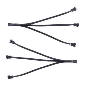 HEMOTON 2-Pack Fan Splitter Cable 4 Pin 1 to 3 Mainboard Extension Cables for Control and Design