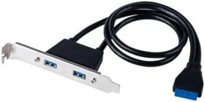 HEMOTON Computer Accessory Rear Chassis Cable 20pin Header to Dual 3.0 Slot Hub