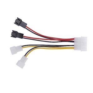 HEMOTON Elegant Pc Fan Splitter 1pc CPU 4 Pin to 3 Pin Fan Extention Cables for Pwm Regulation