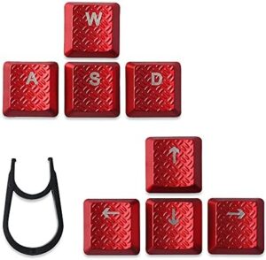 HUYUN Texture Tactility Backlit Keycaps Replacement for GL Tactile Switch Logit G813/G815/G913/G915 TKL RGB Mechanical Gaming Keyboard (WASD+Arrow Keys Red)