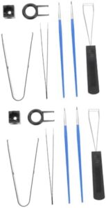 Hemoton 2 Sets Mechanical Keyboard Keycap Puller Kit Cleaning Tool Brush Random Color