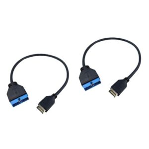 Hemoton 2pcs 20 3.1 to 3.0 20 Pin Header Adapter Motherboard Extension Cable Front Panel Connector