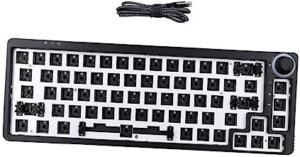 Hemoton RGB Mechanical Ergonomic Keyboard Kit DIY Case Plate 3/5-pin Hot-swappable Programmable Keyboard