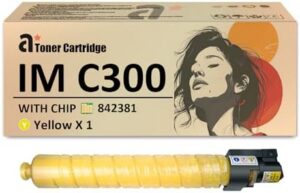 IM C300 Toner Cartridges Replaces for Ricoh IM C300 842381 Yellow Toner Cartridge Work for Ricoh IM C300 C300F C400 C400F C400SF Printers, 1 Pack