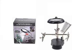 LED Magnifier Repair Stand with Soldering Iron Holder - Circuit Board Workstation Fixing Clamp for Electronics (1)