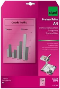 LF421 Transparency Film for Laser/Copier B&W, clear, 100 mic, A4, 10 sheets