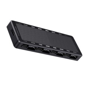 LP8P ARGB 8 Port Computer Fan Splitter with Power Cable 5V3Pin ARGB and 4Pin Speed Controller for PC Lighting