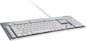 Logitech G815 LIGHTSYNC Full-Size Wired Mechanical GL Tactile Switch Gaming Keyboard – White (Renewed)