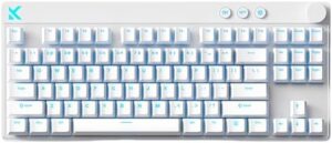 MCHOSE Mix 87 Magnetic Switch Rapid Trigger Gaming Keyboard,Hall Effect Hyper-Fast Adjustable Actuation Wired TKL Keyboard with Smart RT Mode, Knob, RGB Translucent Keycaps for PC Gamer (White)