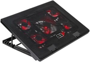 MNBC2 Laptop Cooling Pad (Up to 17.3 Inches, 5 Fans, Red LED, 2x USB 2.0, Black)