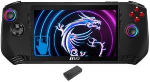MSI Claw A1M Gaming Laptop (Intel Ultra 7-155H 16-Core, 16GB LPDDR5 6400MHz RAM, 1TB M.2 2230 PCIe SSD, Intel Arc, 7″ 120 Hz Touch Full HD (1920×1080), Fingerprint, WiFi, Win 11 Pro) with USB-C Dock