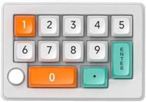 Mechanical Numpad with Knob,12Keys Mini Programmable Macro Pad Hot Swappable BT5.0/2.4Ghz/USB-C Wired Custom RGB Backlit Numeric Keypad for Lapotop/Office Copy/PC Gaming (White)