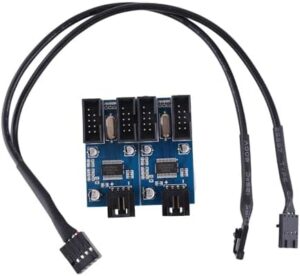 Motherboard 9Pin USB Header Splitter Male 1 to 2/4 Female Extension Cable Adapter Desktop 9-Pin USB2.0 HUB Connector