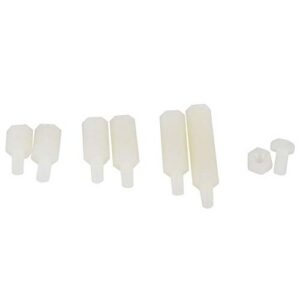Motherboard Standoffs, Hardware Nuts 180pcs Box M3 Nylon Screw Nut Standoff Screws Male Female Standoff Combination Assortment Kit (White M3 Nylon Screws 180 Pieces/Box)