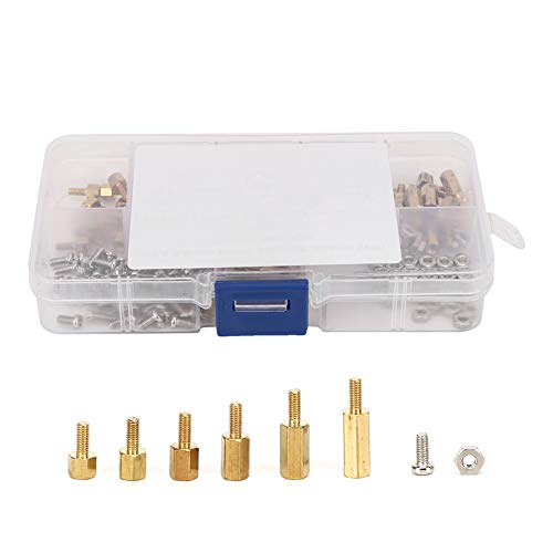Motherboard Standoffs, Nuts and Bolts 180Pcs Standoff Set 1-Way Carbon Steel Screw Nuts Fasteners Assortment Kits Standoff Screws with Box (M2.5)