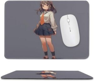 Mouse Pad Anime Girl in Skirt Gaming Mouse Mat Non-Slip Mouse Pad Computer Mousepad for Gamer Laptop Office Home Travel 7.9″x9.4″