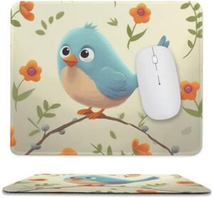 Mousepad Cute Bird Mouses Mat for Wireless Mouses Computer Keyboard Mat with Non-Slip Rubber Gaming Desk Pad Square Desk Mat for Office Laptop 9.8″x11.8″