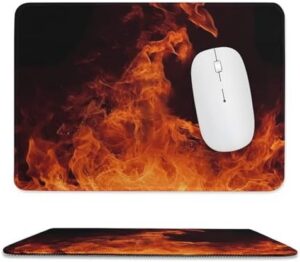 Mousepad Dancing Fire Mouses Mat for Wireless Mouses Computer Keyboard Mat with Non-Slip Rubber Gaming Desk Pad Square Desk Mat for Office Laptop 7.9″x9.4″