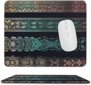Mousepad Decorative Lace Mouses Mat for Wireless Mouses Computer Keyboard Mat with Non-Slip Rubber Gaming Desk Pad Square Desk Mat for Office Laptop 9.8″x11.8″