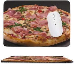 Mousepad Delicious Pizza Mouses Mat for Wireless Mouses Computer Keyboard Mat with Non-Slip Rubber Gaming Desk Pad Square Desk Mat for Office Laptop 7.9″x9.4″