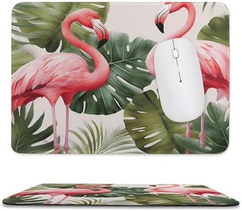 Mousepad Flamingo Trees Leaf Mouses Mat for Wireless Mouses Computer Keyboard Mat with Non-Slip Rubber Gaming Desk Pad Square Desk Mat for Office Laptop 7.9"x9.4"