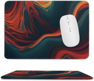 Mousepad Flowing Wave Mouses Mat for Wireless Mouses Computer Keyboard Mat with Non-Slip Rubber Gaming Desk Pad Square Desk Mat for Office Laptop 7.9″x9.4″
