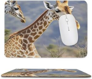 Mousepad Giraffe Mouses Mat for Wireless Mouses Computer Keyboard Mat with Non-Slip Rubber Gaming Desk Pad Square Desk Mat for Office Laptop 7.9″x9.4″