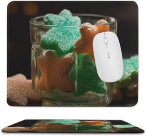 Mousepad Glass with Sugar Mouses Mat for Wireless Mouses Computer Keyboard Mat with Non-Slip Rubber Gaming Desk Pad Square Desk Mat for Office Laptop 9.8″x11.8″