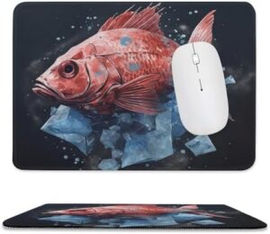 Mousepad Illustration of Red Fish Mouses Mat for Wireless Mouses Computer Keyboard Mat with Non-Slip Rubber Gaming Desk Pad Square Desk Mat for Office Laptop 7.9″x9.4″