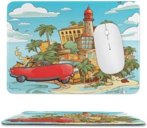 Mousepad Island of Cuba Mouses Mat for Wireless Mouses Computer Keyboard Mat with Non-Slip Rubber Gaming Desk Pad Square Desk Mat for Office Laptop 7.9″x9.4″
