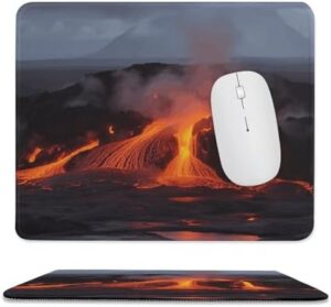 Mousepad Kilauea Volcano Mouses Mat for Wireless Mouses Computer Keyboard Mat with Non-Slip Rubber Gaming Desk Pad Square Desk Mat for Office Laptop 9.8″x11.8″