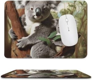 Mousepad Koala Family Mouses Mat for Wireless Mouses Computer Keyboard Mat with Non-Slip Rubber Gaming Desk Pad Square Desk Mat for Office Laptop 7.9″x9.4″