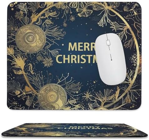 Mousepad Merry Christmas Pictures Mouses Mat for Wireless Mouses Computer Keyboard Mat with Non-Slip Rubber Gaming Desk Pad Square Desk Mat for Office Laptop 9.8"x11.8"