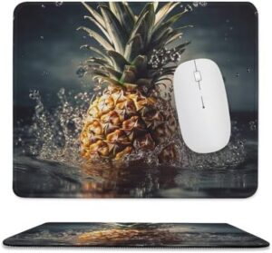 Mousepad Pineapple in Water Mouses Mat for Wireless Mouses Computer Keyboard Mat with Non-Slip Rubber Gaming Desk Pad Square Desk Mat for Office Laptop 9.8″x11.8″