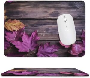 Mousepad Purple Fallen Leaves Mouses Mat for Wireless Mouses Computer Keyboard Mat with Non-Slip Rubber Gaming Desk Pad Square Desk Mat for Office Laptop 7.9″x9.4″