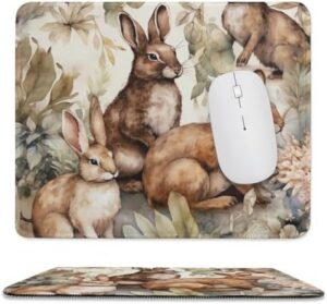 Mousepad Rabbit in The Garden Mouses Mat for Wireless Mouses Computer Keyboard Mat with Non-Slip Rubber Gaming Desk Pad Square Desk Mat for Office Laptop 9.8″x11.8″