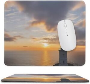 Mousepad Sea and Lighthouse Mouses Mat for Wireless Mouses Computer Keyboard Mat with Non-Slip Rubber Gaming Desk Pad Square Desk Mat for Office Laptop 9.8″x11.8″