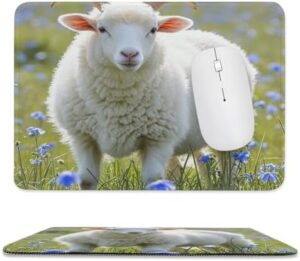 Mousepad Sheep Mouses Mat for Wireless Mouses Computer Keyboard Mat with Non-Slip Rubber Gaming Desk Pad Square Desk Mat for Office Laptop 7.9″x9.4″