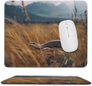 Mousepad Snake in The Field Mouses Mat for Wireless Mouses Computer Keyboard Mat with Non-Slip Rubber Gaming Desk Pad Square Desk Mat for Office Laptop 9.8″x11.8″