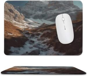 Mousepad Steep Snow Mountain Mouses Mat for Wireless Mouses Computer Keyboard Mat with Non-Slip Rubber Gaming Desk Pad Square Desk Mat for Office Laptop 7.9"x9.4"