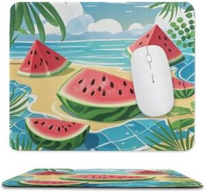 Mousepad Summer Watermelon Mouses Mat for Wireless Mouses Computer Keyboard Mat with Non-Slip Rubber Gaming Desk Pad Square Desk Mat for Office Laptop 9.8″x11.8″