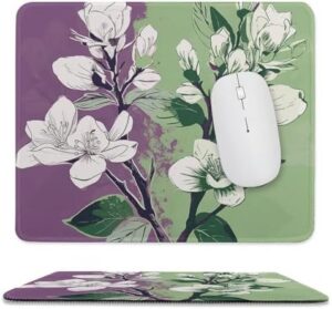 Mousepad Two Flower Branches Mouses Mat for Wireless Mouses Computer Keyboard Mat with Non-Slip Rubber Gaming Desk Pad Square Desk Mat for Office Laptop 9.8″x11.8″
